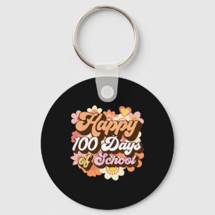 Porte-clés 100 Jours D'Enseignant Enfants Retro Happy 100e