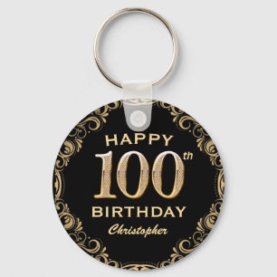Porte-clés 100e anniversaire de la Parties scintillant Noir e