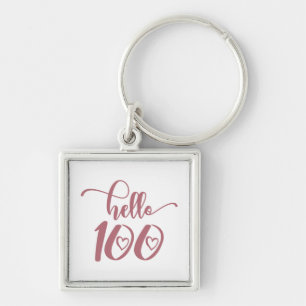 Porte-clés 100e anniversaire Femmes Bonjour 100 mignonne 100 