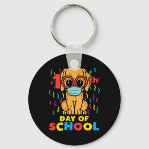 Porte-clés 100ème Jour De Chien D'École En Masque 100 Jours Q