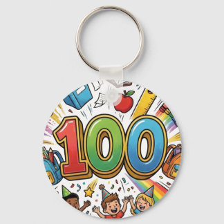 Porte-clés 100th Day of School Colorful Celebration Design – 