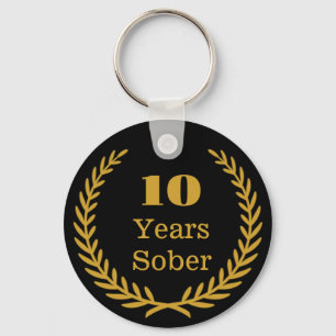Porte-clés 10 Ans Sobre, Personalizable Sobriety Keepsaké