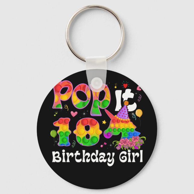 Porte-clés 10e anniversaire Fidget Jouet Pop It Anniversaire  (Recto)