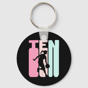 Porte-clés 10e anniversaire Retro Bysketbyll Joueur 10 ans