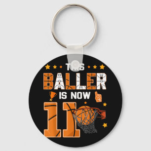 Porte-clés 11e Anniversaire Basketball Ce Baller Est Maintena