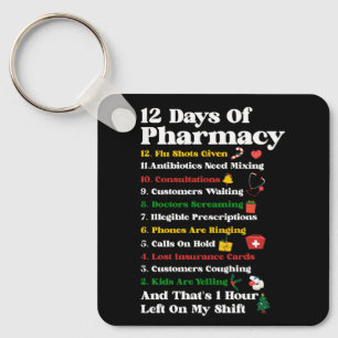 Porte-clés 12 Jours de Pharmacie Funny Christmas Pharmacist T