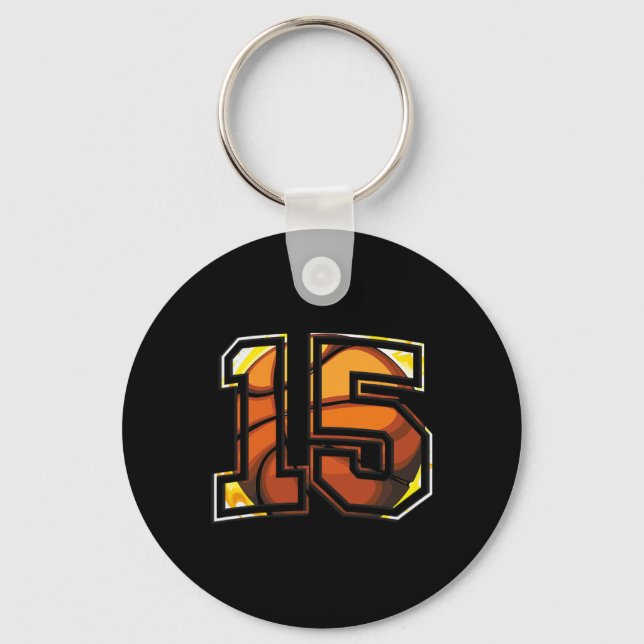 Porte-clés 15e anniversaire de basket-ball cadeau pour le jou (Recto)