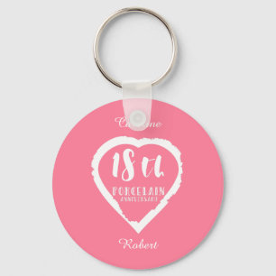 Porte-clés 18th Wedding anniversary traditional porcelain