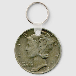 Porte-clés 1943 US Mercury dime porte - clé obverse