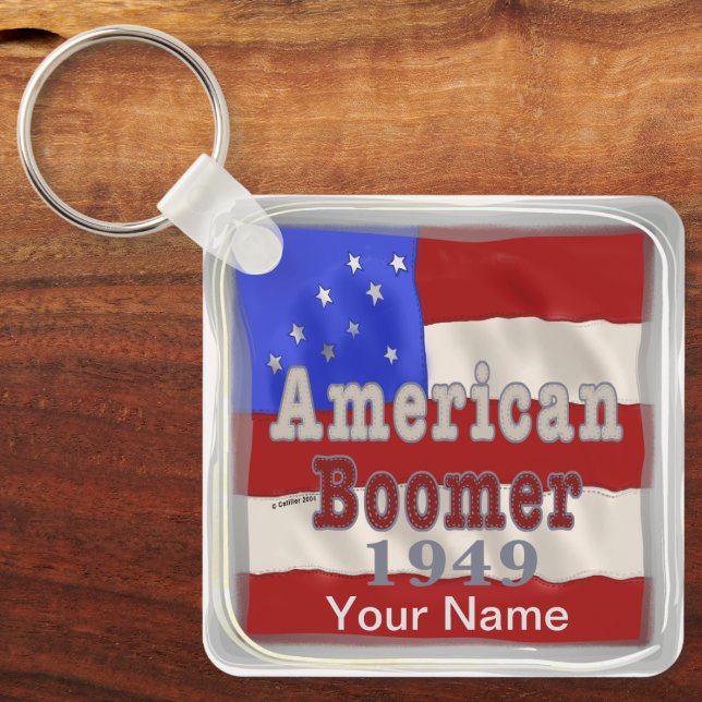 Porte-clés 1949 Anniversaire Baby Boomer porte - clés (Recto)