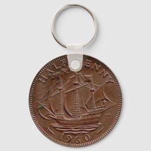 Porte-clés 1960 Royaume-Uni ha'penny porte - clé