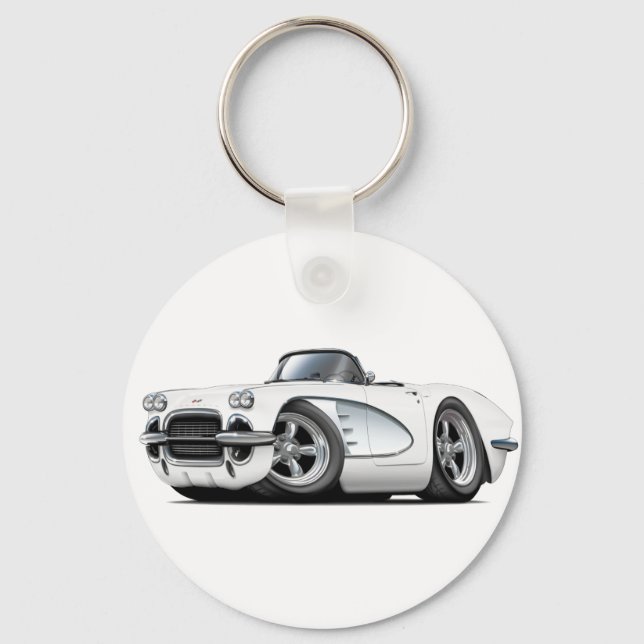 Porte-clés 1961 Corvette White Convertible (Recto)