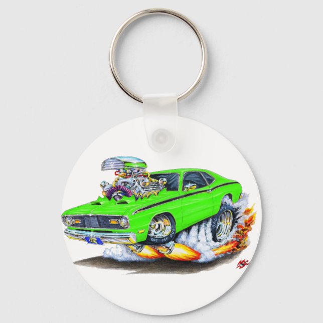 Porte-clés 1970-74 Plymouth Duster Lime Car (Recto)