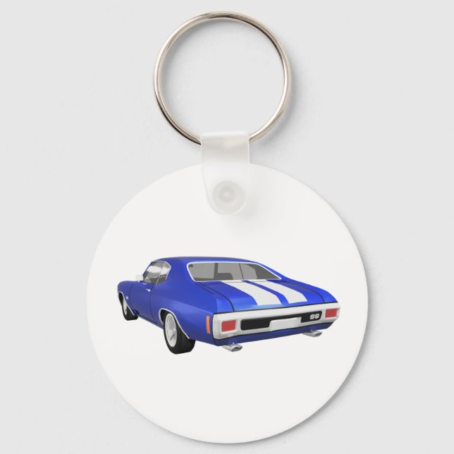 Porte-clés 1970 Chevelle SS : Finition bleue : (Recto)