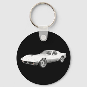 Porte-clés 1970 Corvette Sports Car : Fin blanche