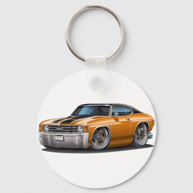 Porte-clés 1971-72 Chevelle Orange-Black Top Car (Recto)