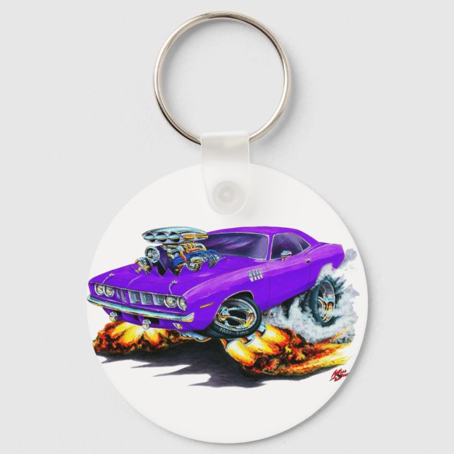 Porte-clés 1971-73 Cuda Purple Car (Recto)