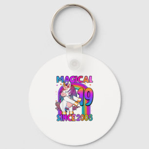 Porte-clés 19 Ans Unicorne Flossing 19e Anniversaire Fille U