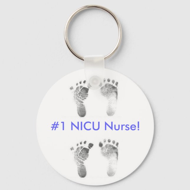 Porte-clés #1 Infirmière de la NICU ! (bleu) (Recto)