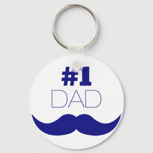 Porte-clés #1 Papa Blue Mustache