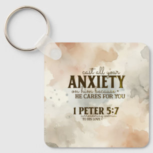 Porte-clés 1 Pierre 5:7 Posez votre anxiété sur lui Bible Ver