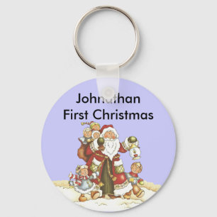 Porte-clés 1er Noël de bébé mignonne Père Noël Enfants