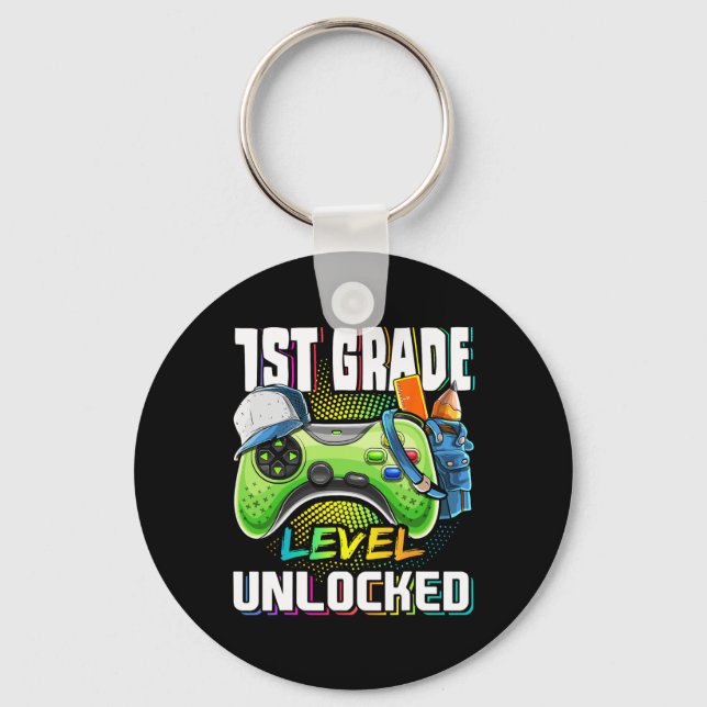 Porte-clés 1ère année Jeu vidéo déverrouillé Ck à l'école B (Recto)