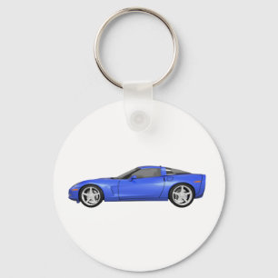 Porte-clés 2008 Corvette: Sports Car: Blue Finish: