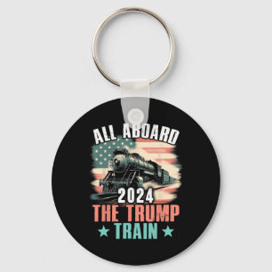 Porte-clés 2024 À Bord Du Drapeau Trump Train 2024 Usa