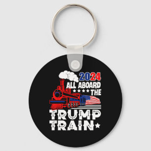 Porte-clés 2024 À Bord Du Trump Train Usa American Flag