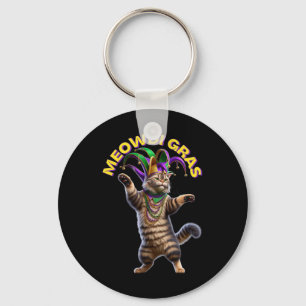Porte-clés 2025 Matching Mens Womans Funny Meowdi Gras Chat M