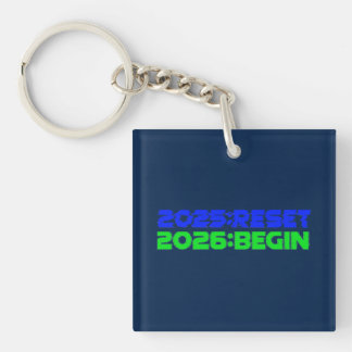 Porte-clés 2025:RESET/2026:BEGIN Keychain