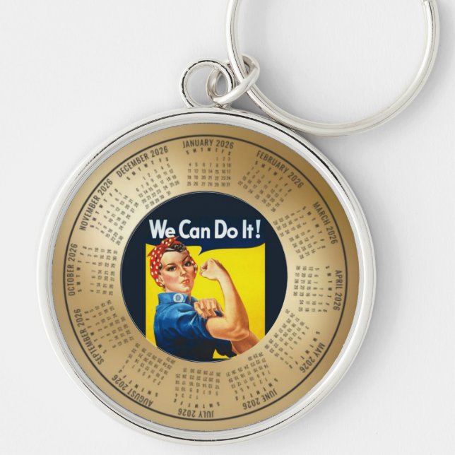 Porte-clés 2026 Calendar Keychain We Can Do It (Devant)