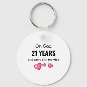 Porte-clés 21st Wedding Anniversary Funny Gift for Him or Her