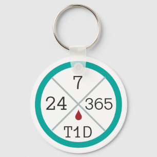 Porte-clés 24/7/365 porte - clé de la vie de T1D
