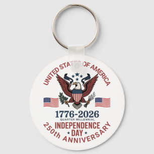 Porte-clés 250e anniversaire 4 juillet - Patriotique Vintage
