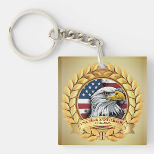 Porte-clés 250e anniversaire USA patriotique 1776–2026