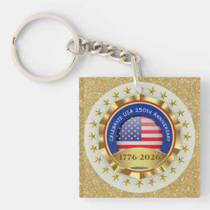 Porte-clés 250e anniversaire USA patriotique   1776–2026