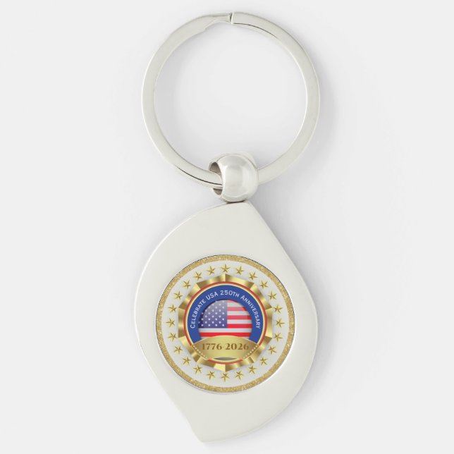 Porte-clés 250th Anniversary USA Patriotic | 1776–2026 (Devant)