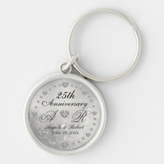 Porte-clés 25e anniversaire du Mariage d'argent (Devant)