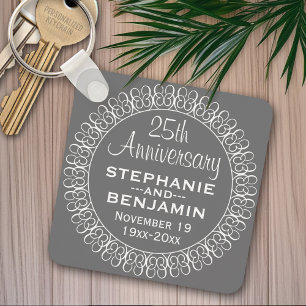 Porte-clés 25ème Anniversaire de mariage personnalisé