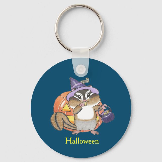 Porte-clés 2 designs Chipmunk Squirrel Halloween Porte - clé (Verso)