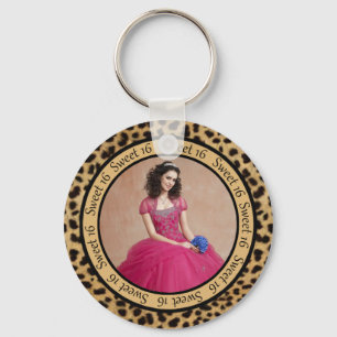 Porte-clés #2 Empreinte de léopard Photo Sweet 16 Porte - cl