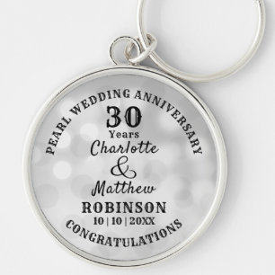 Porte-clés 30e anniversaire Pearl Mariage cadeau personnalisé