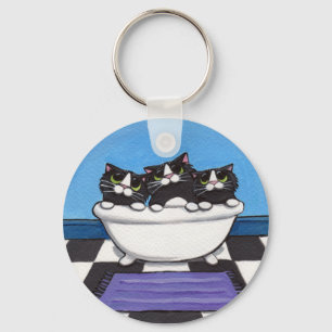 Porte-clés 3 dans le bain à remous - Porte - clé de chat