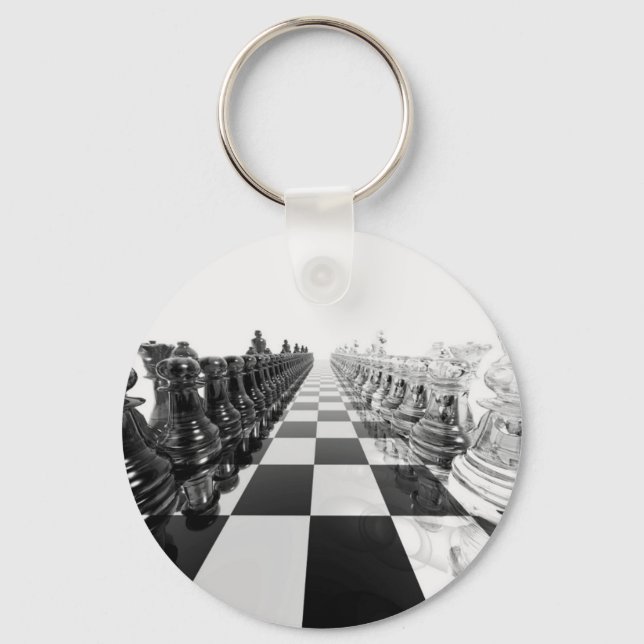Porte-clés 3D Black and White Chess Board (Recto)