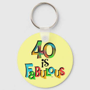 Porte-clés 40 est Fabuleux T-shirts et cadeaux d'anniversaire