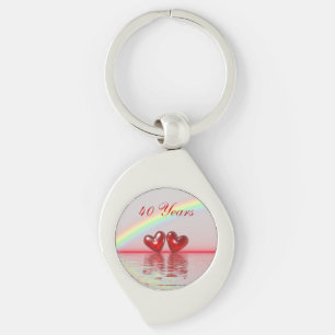 Porte-clés 40e Anniversary Ruby Hearts