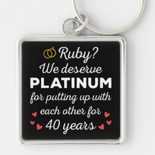 Porte-clés 40ème anniversaire du Mariage I - Ruby Funny Coupl