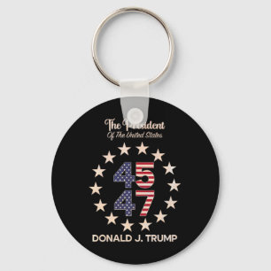 Porte-clés 45 47 Donald Trump 2024 Drapeau américain (sur Byc